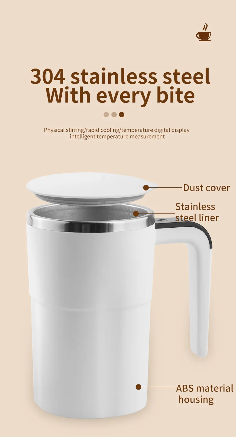 FAST Custom Lazy Coffee Mug Plastic USB Powered Portable Automatic Mixing Cup With Magnetic Design And Blender Function_voghion.com