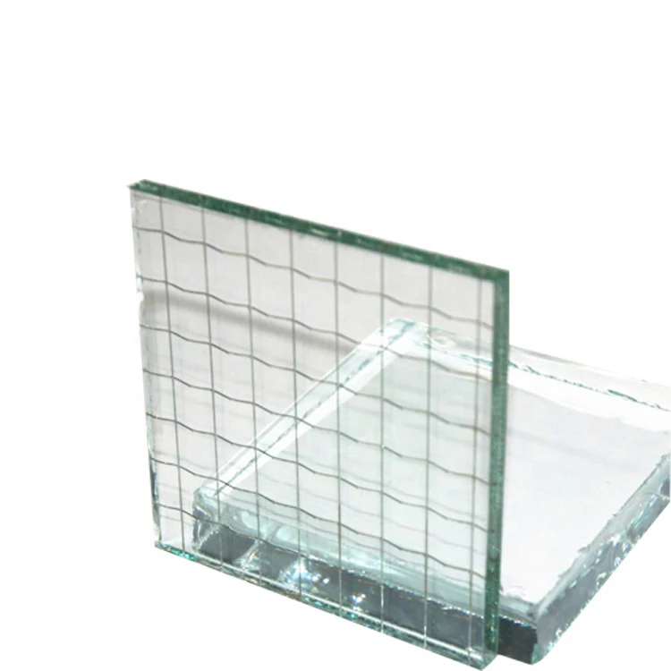 Low Cost 6mm 6.8mm Fire Resistant Tempered Building Glass Safety clear Wired Pattered Glass for Window Glass