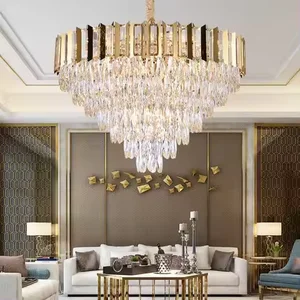 Zeal Lighting Manufacturer Luxury Hotel Restaurant Decorative Modern Luxury K9 Crystal Gold Chandelier