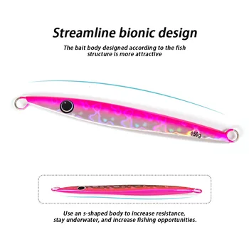 Fast-Sinking Artificial Hard Bait Jig Lure 150g Long-Cast Laser Metal Lead Jig Without Hooks for Jigging – Metal Jig – view 4