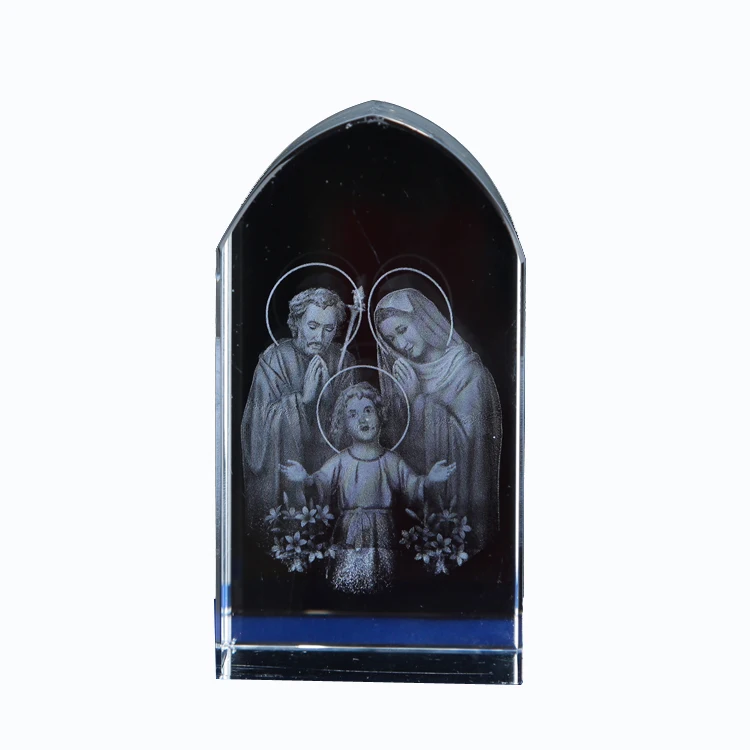 wholesale cheaper products statues decoration supplier custom glass crystal catholic religious items