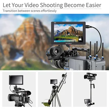 FEELWORLD FW703 On-Camera Field Monitor, F970 Battery Plate, Multi-Power Supply, for Cinema Production, Factory Price detail image
