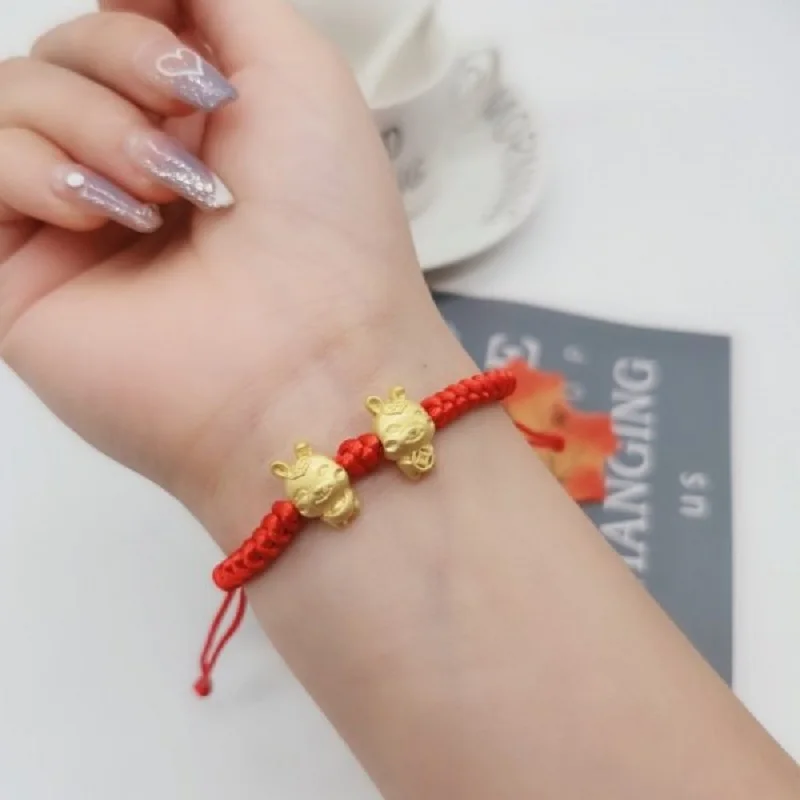 Bracciale Di Buona Fortuna, Bracciale Con Corda Rossa Della Caviglia - Foto 8