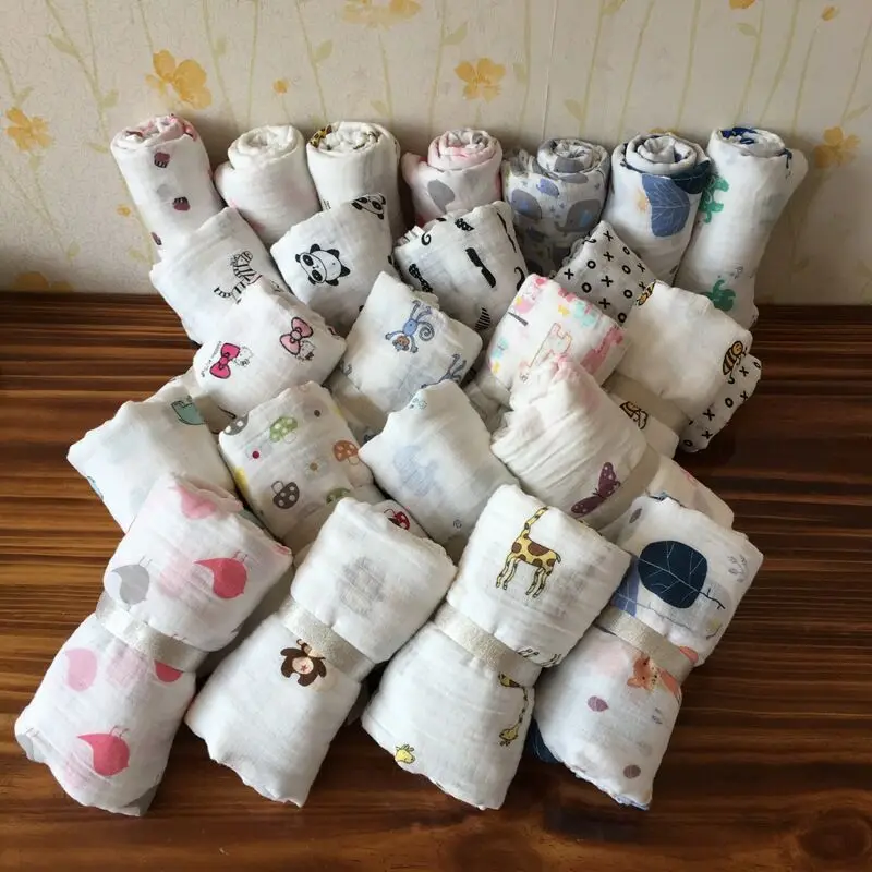 Custom Soft Breathable Organic Muslin Swaddle Bamboo Cotton Fabric