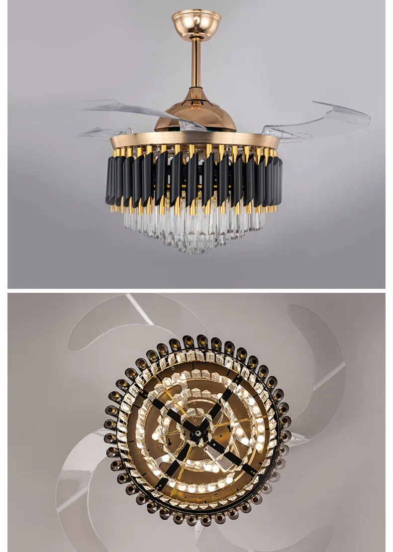 42 inch 96W Crystal fan with light and remote control chandelier ceiling fan lamp LED ceiling fan light