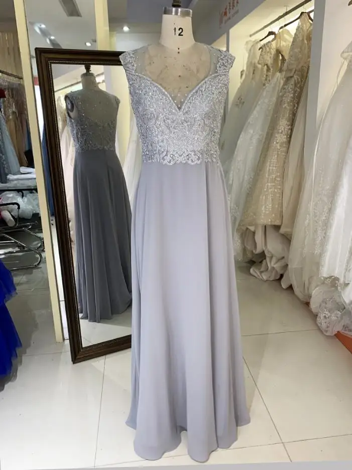 Grey Plus Size Embroidery Rhinestone Full Back V Neck Sleeveless