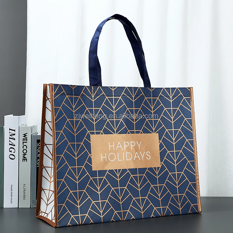 Custom Print Eco Reusable Supermarket Grocery Promotion Shopping Non Woven Carry Fabric Tote Cloth Bag supplier
