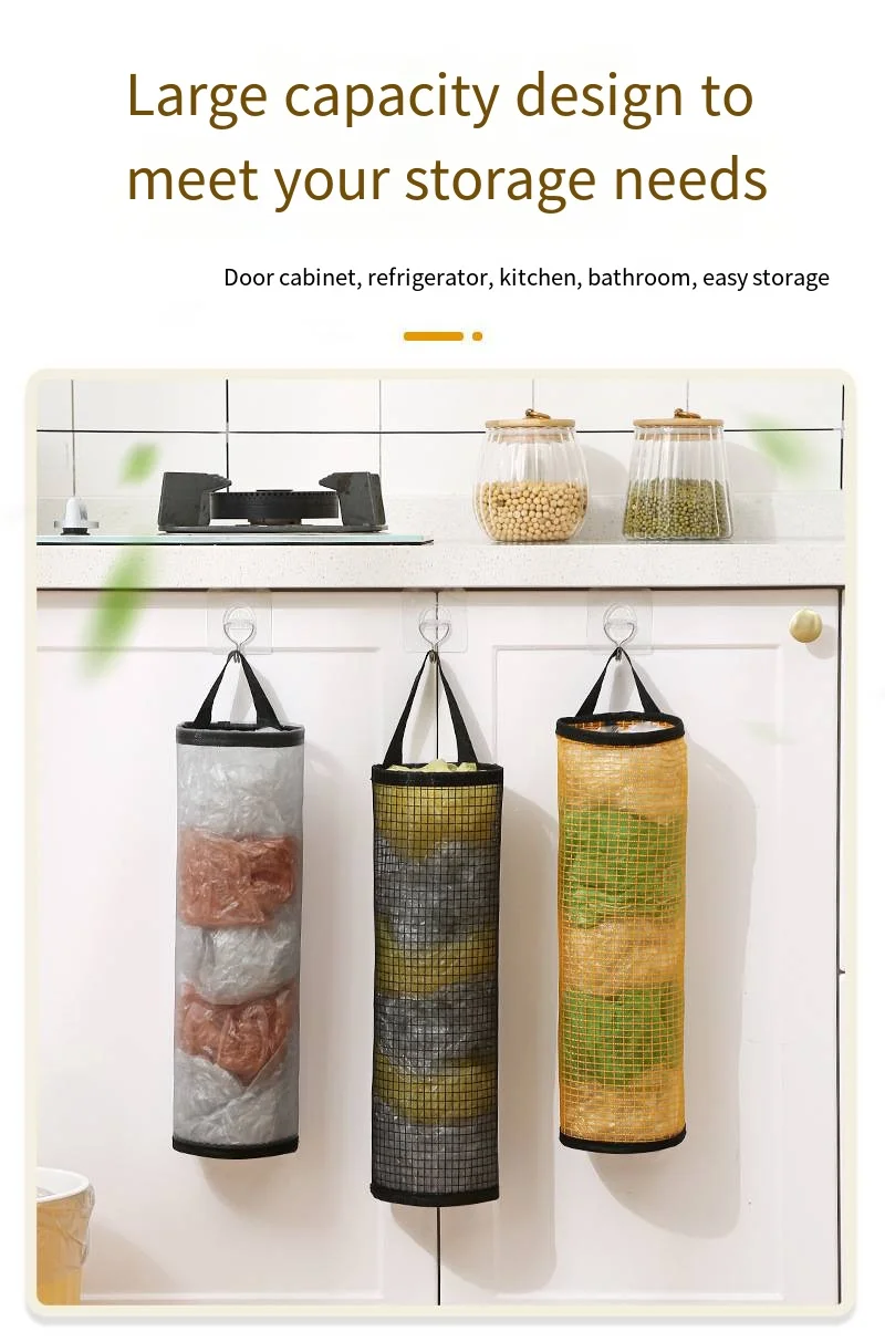 Kitchen garbage bag storage Hanging storage Sundries bag portable extractor plastic storage box details