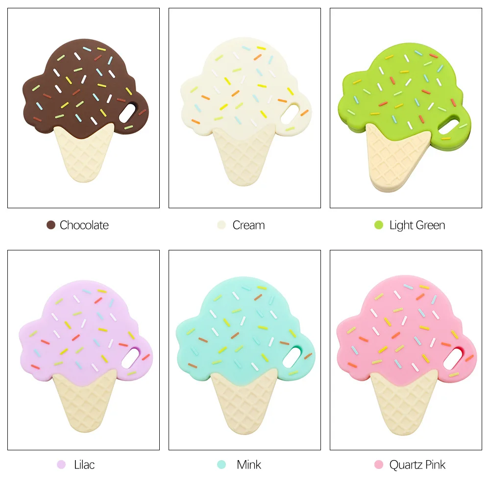 Cartoon Shaped Baby Teethers Sandwich Cookies Donuts Ice Cream Anti-Eating Hands Silicone Gum Water-Boiled Grinding Stick details