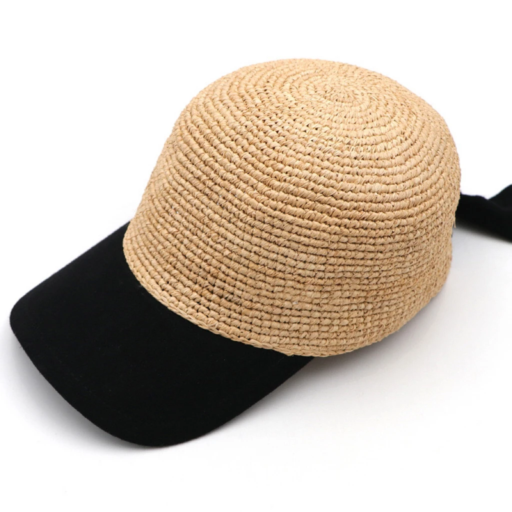 帽子 marihoja Curves Straw Hat Karen Keith Tweed Straw Facesaver Hat with Ponytail Hole