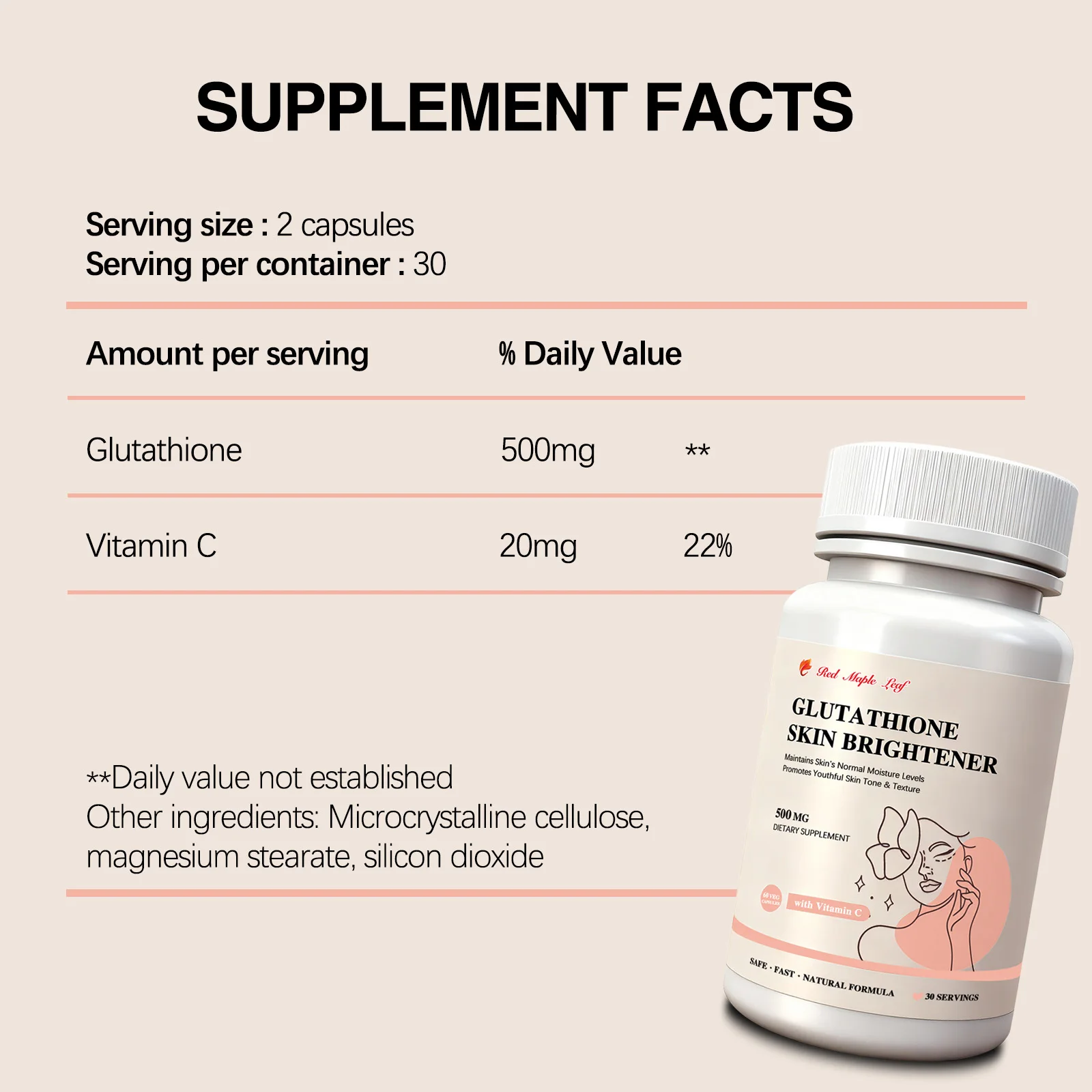 Reduced Glutathione Tablets | 500mg Master Antioxidant | Detox, Liver &  Skin Brightening Support | 60 Vegan Tablets
