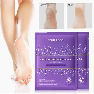 Brightening Lemon & Glycerin Hand Foot Mask Exfoliating Peel Gloves with Aloe Vera & Lavender for Dead Skin Removal Smoothing