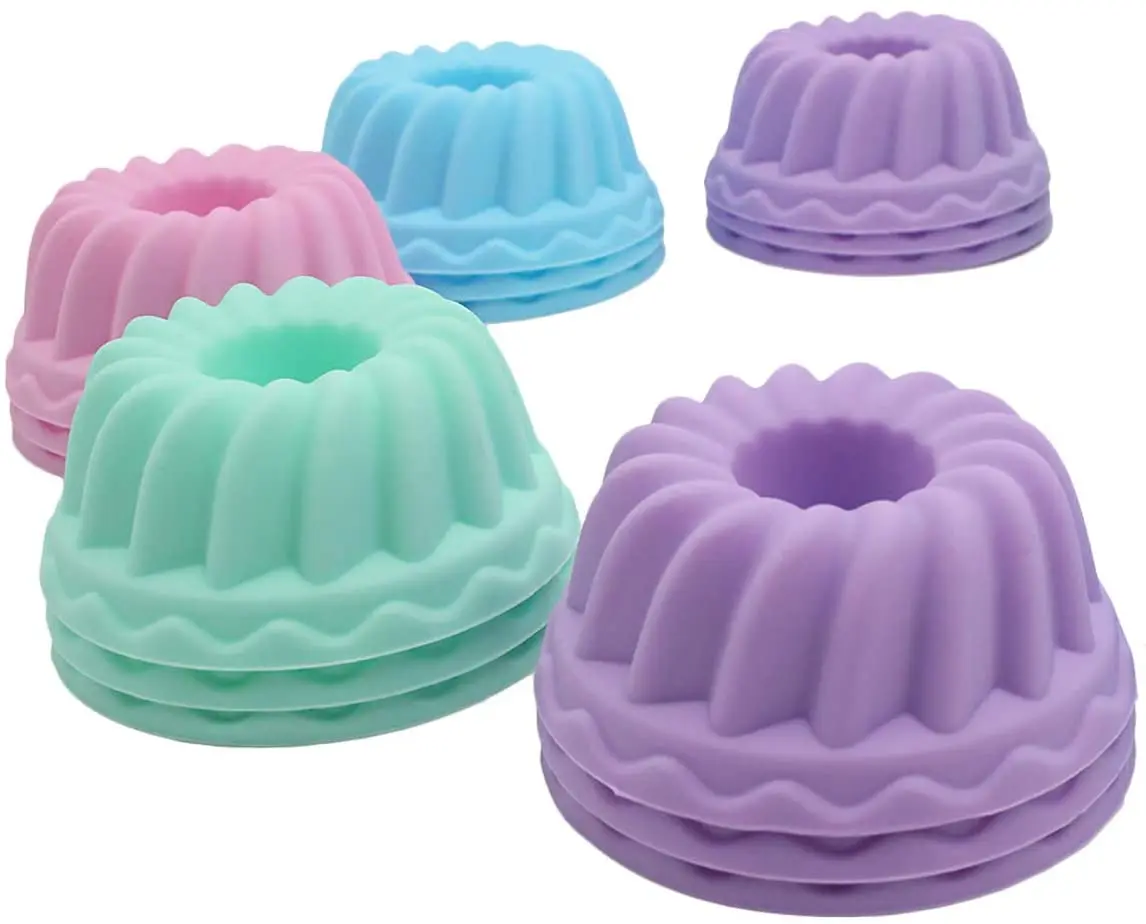 12 Packs Baking Molde Silicona Cupcakes Silicon Cupcake Muffin Dessert Mold Bundt Cake Pan Tray