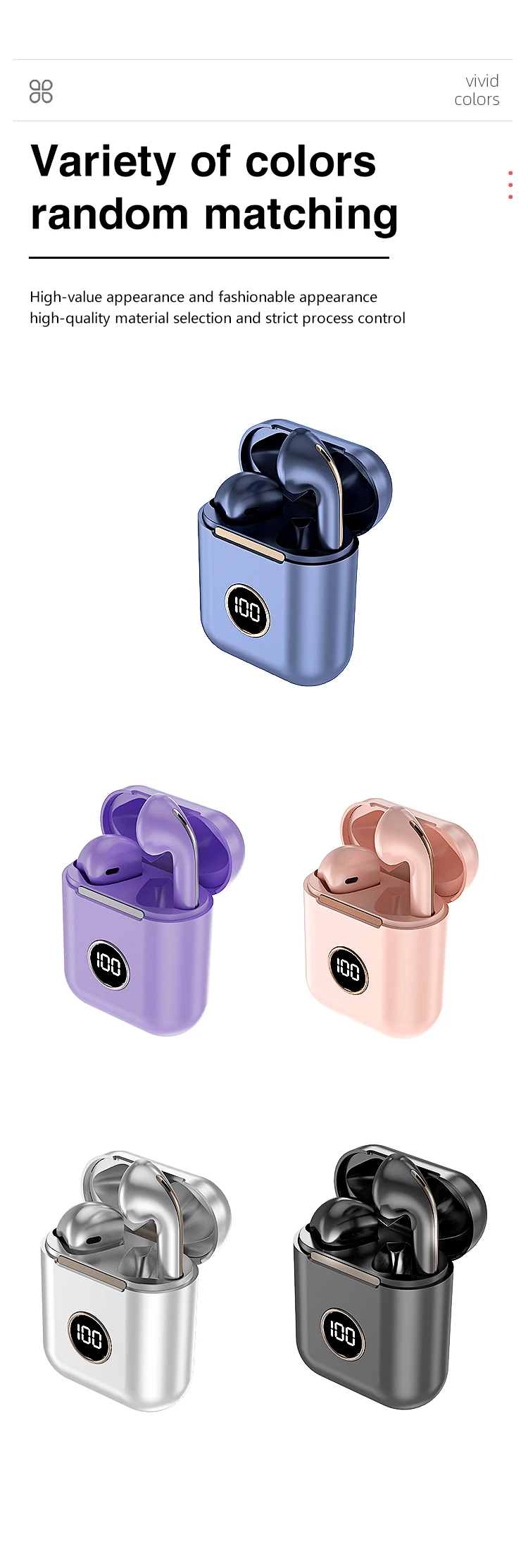 Waterproof Mini Noise Cancel Gaming Headset With Microphones Led Tws Earphone Wireless Headphones