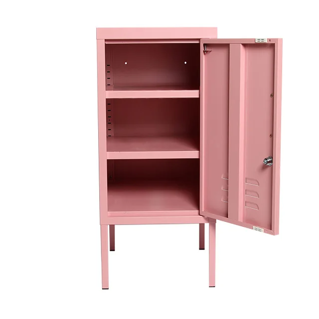 Прочный Маленький розовый прикроватный стальной однодверный шкаф для хранения игрушек для студентов металлический шкафчик для США