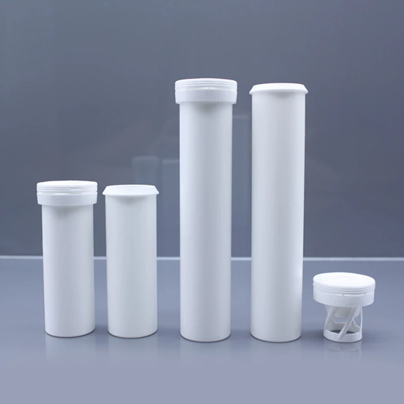Effervescent Tablet Vitamin C Tablet Tube With Desiccant Stopper Plastic Straight Effervescent Tablet Bottle