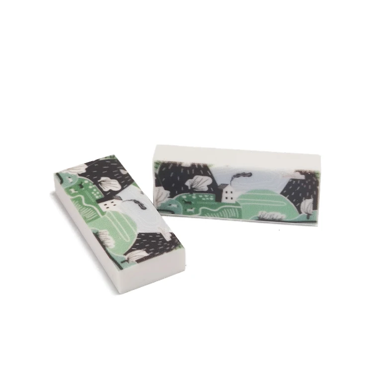 Manufacturer Cute Stationary Pencil Erasers Customized 3D Printing White Kawaii Cartoon Student School for Children