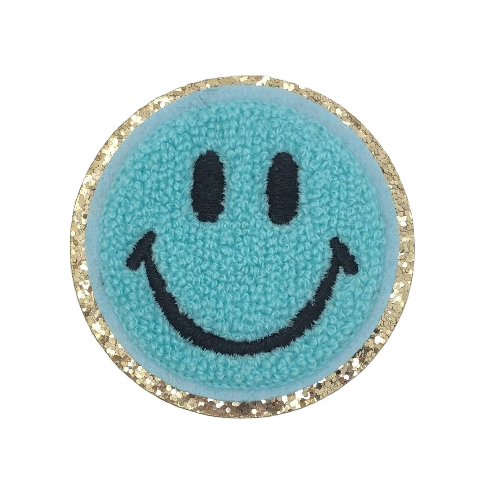 Chenille Patch Smiley Face Patch - Iron On Chenille Patch Smile