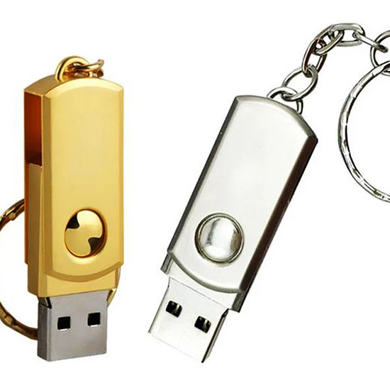 Custom Logo USB Memory Disk in Stock OTG Metal USB Flash Drive for Wedding Gifts