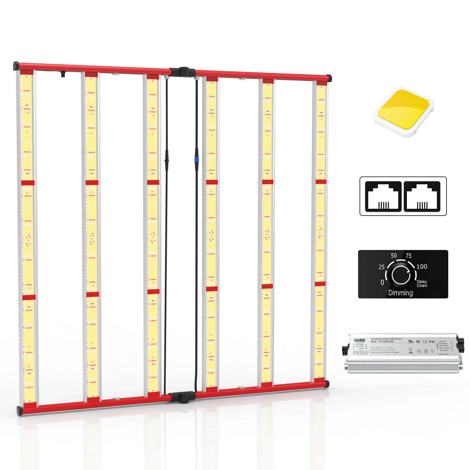 650W Full Spectrum Daisy Chain Dimmable Led Grow Light with Lm281b Lm301b Lm301h for Hydroponic Plant Growth