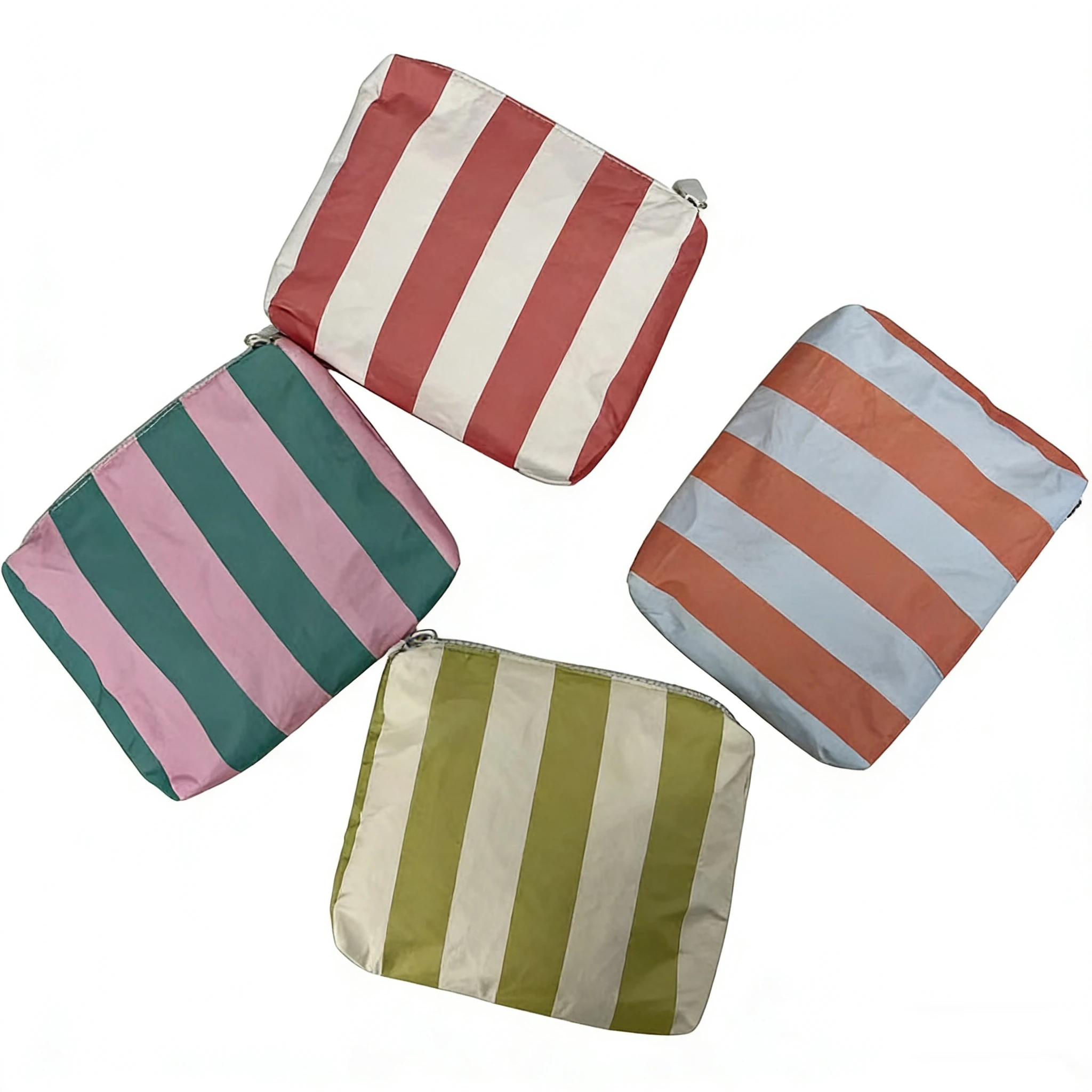 Custom Logo Printed Waterproof Dupont Paper Beach Storage Bag Hawaii Aloha Striped Tyvek Makeup Zipp