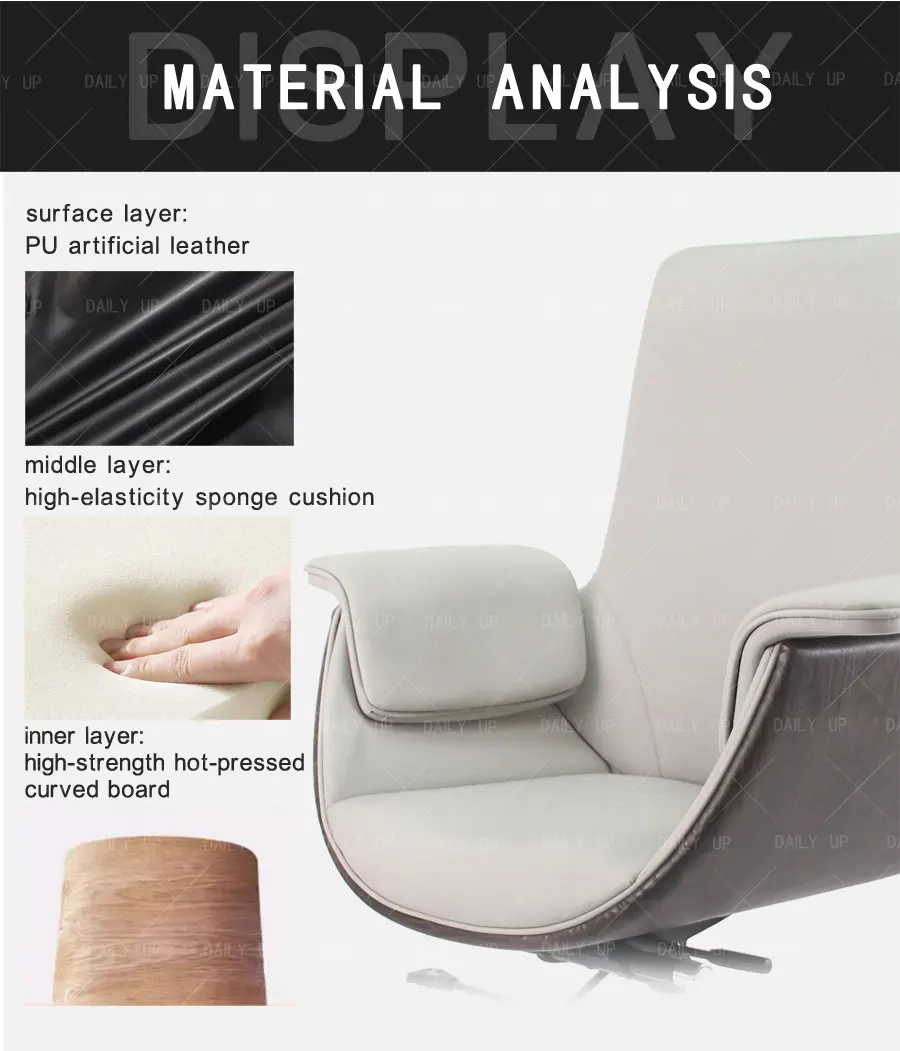 Factory Sales Swivel Office Chair Meeting Room Ergonomic Conference Chair PU Leather Lifting Computer Chair for Working at Home
