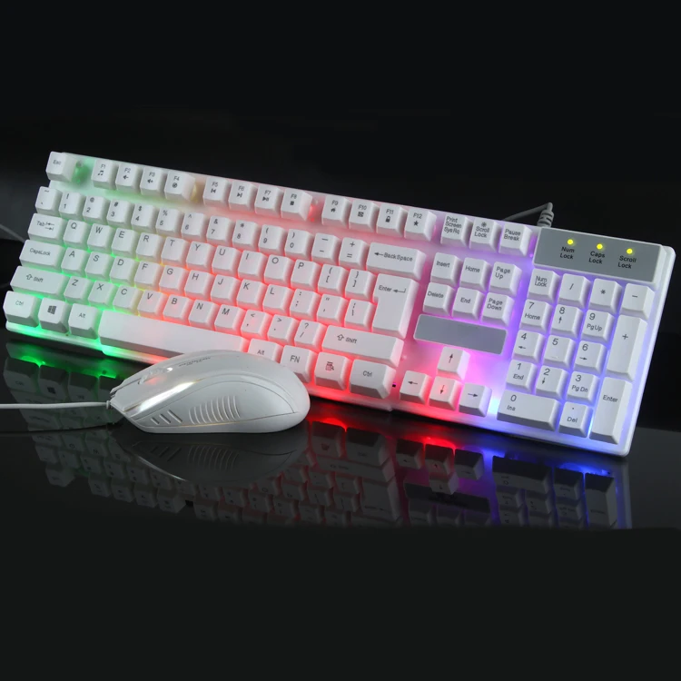 OEM&ODM Keyboards Factory Price  RGB Led Light Glowing Gaming Keyboard Mouse Combo for LOL Gamer