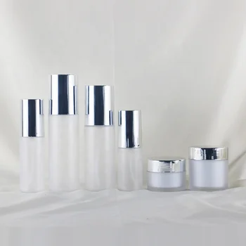 High-end Skincare Product Bottle Set With Sandblasted Matte Finish Electroplating Cap 30G/50G/30ML/50ML/100ML/120ML