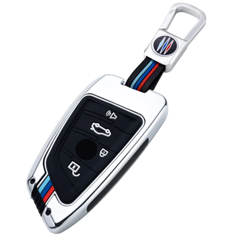 Cover Chiave Auto In Lega Di Zinco Per BMW Serie 2, 5, 7, X1 (Modelli Con Start&Stop) – Guscio Protettivo Con Portachiavi - 5