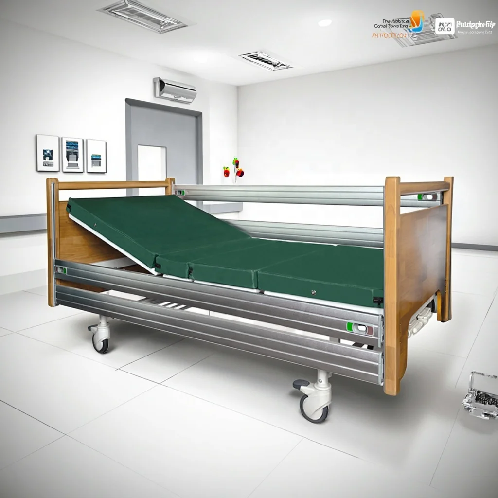 Manual Adjustable Foldable Modern Hospital Bed with Aluminum Rails for Hotel and Medical Use 5