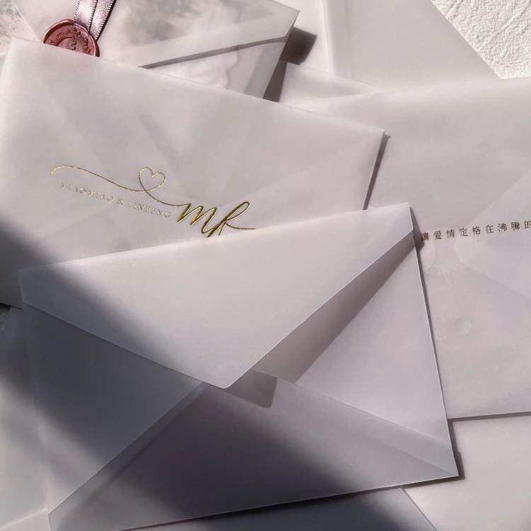 High Quality Customized Glassine Envelopes Translucent Vellum Parchment