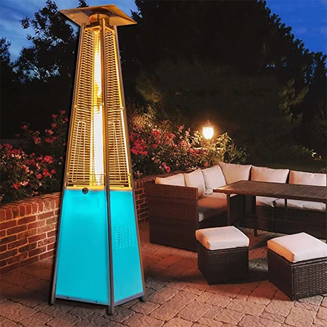 LED Pyramid Outdoor Gas Patio Flame Heater 5000W-13000W