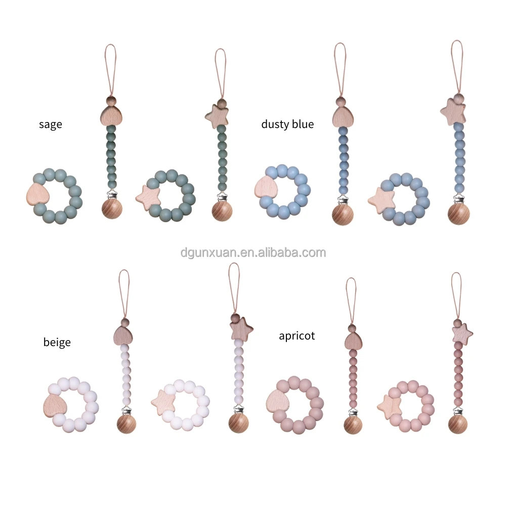 Lovebond Customized Bpa Free Natural Rubber Dummy Silicone Beads Wooden