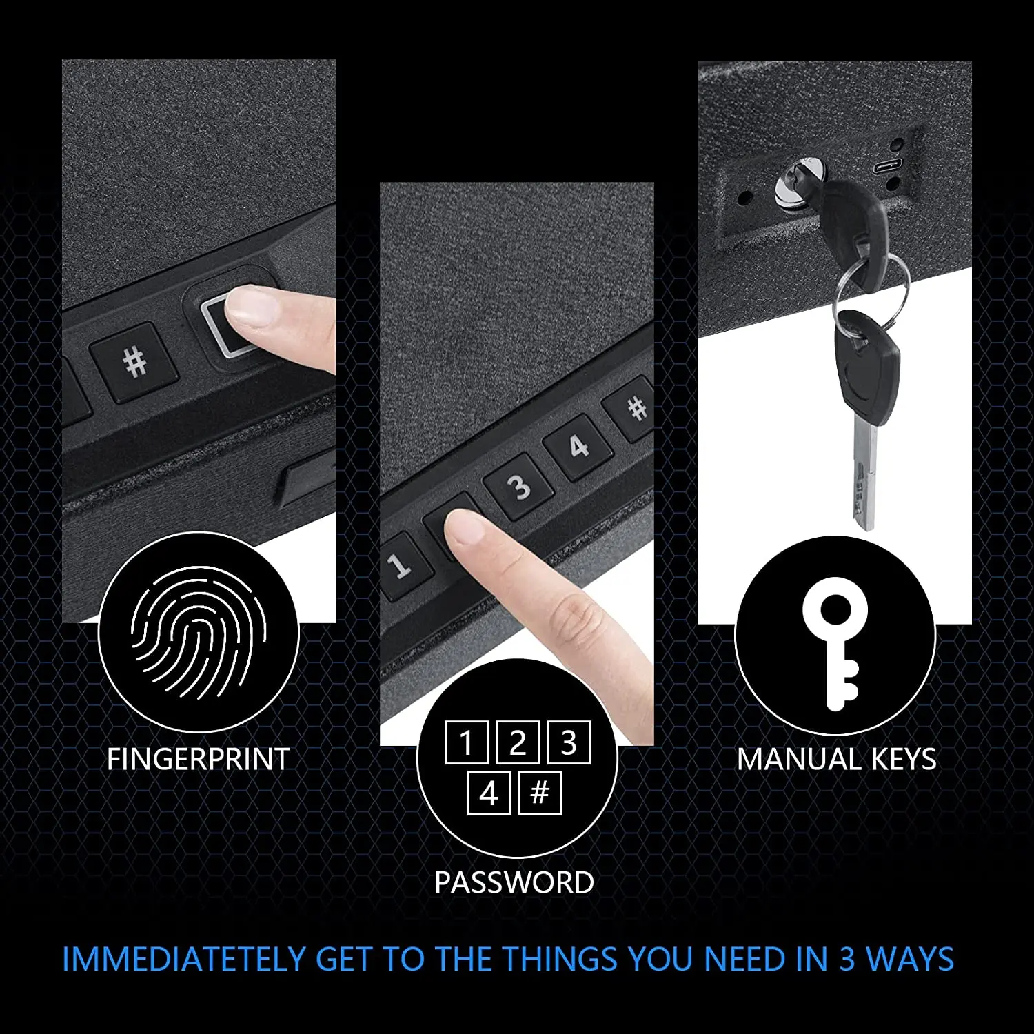 2024 новый продукт сейф для отпечатков пальцев ручной пистолет высокая сталь электронный быстрый доступ Портативный биометрический