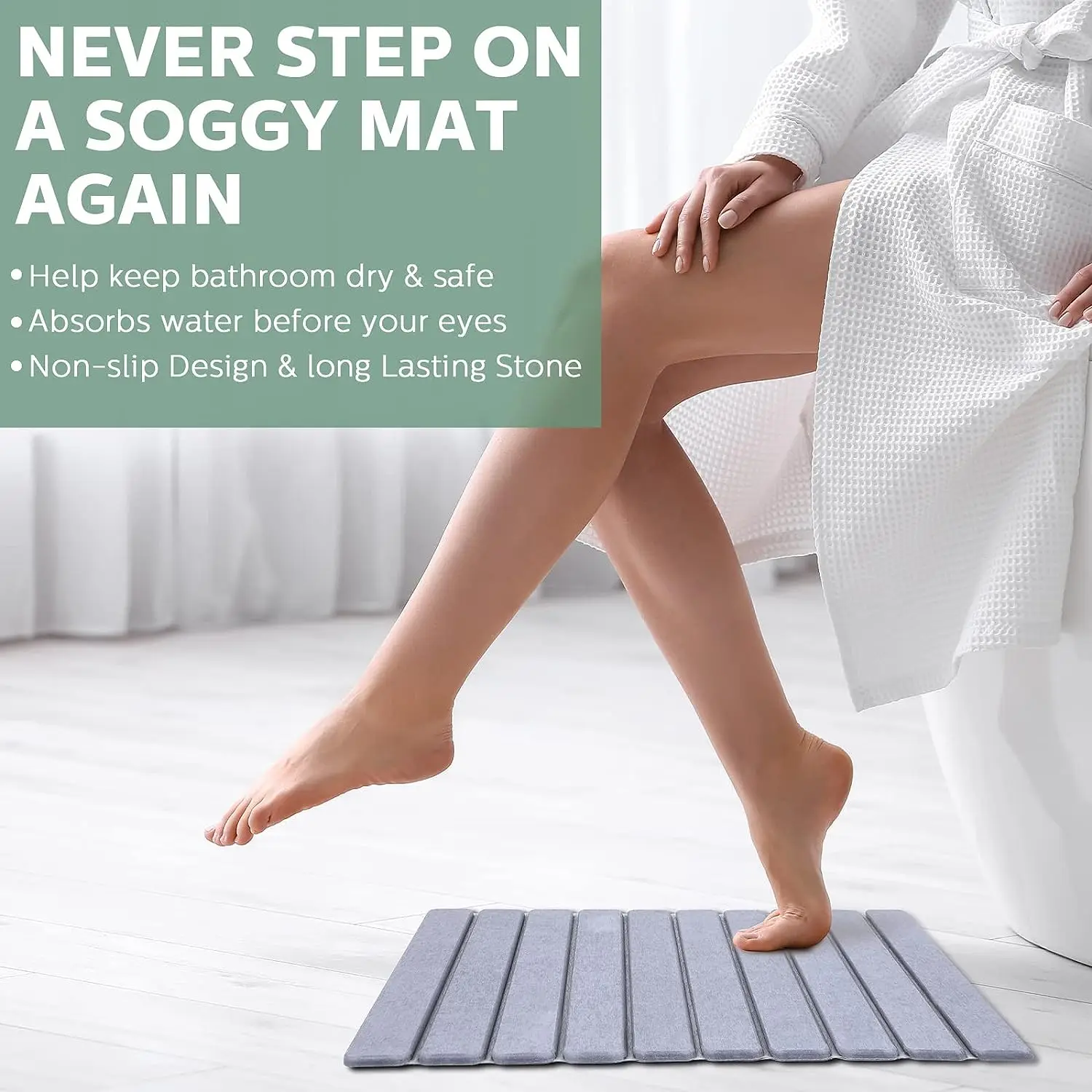 Skymoving New Design Foldable Diatomaceous Earth Bath Mat Quick Drying