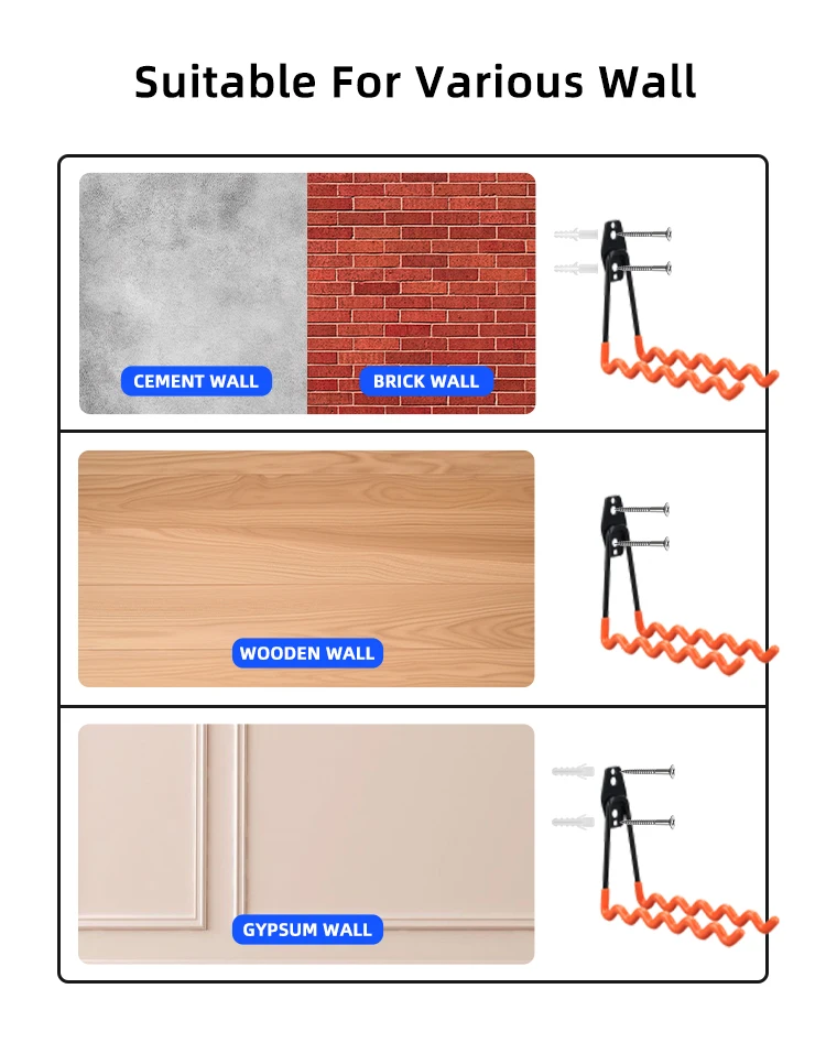 Factory Wholesale Wall Mounted Metal Storage Wave Hooks Spray Coating Garage Hooks Heavy Duty for Hanging supplier