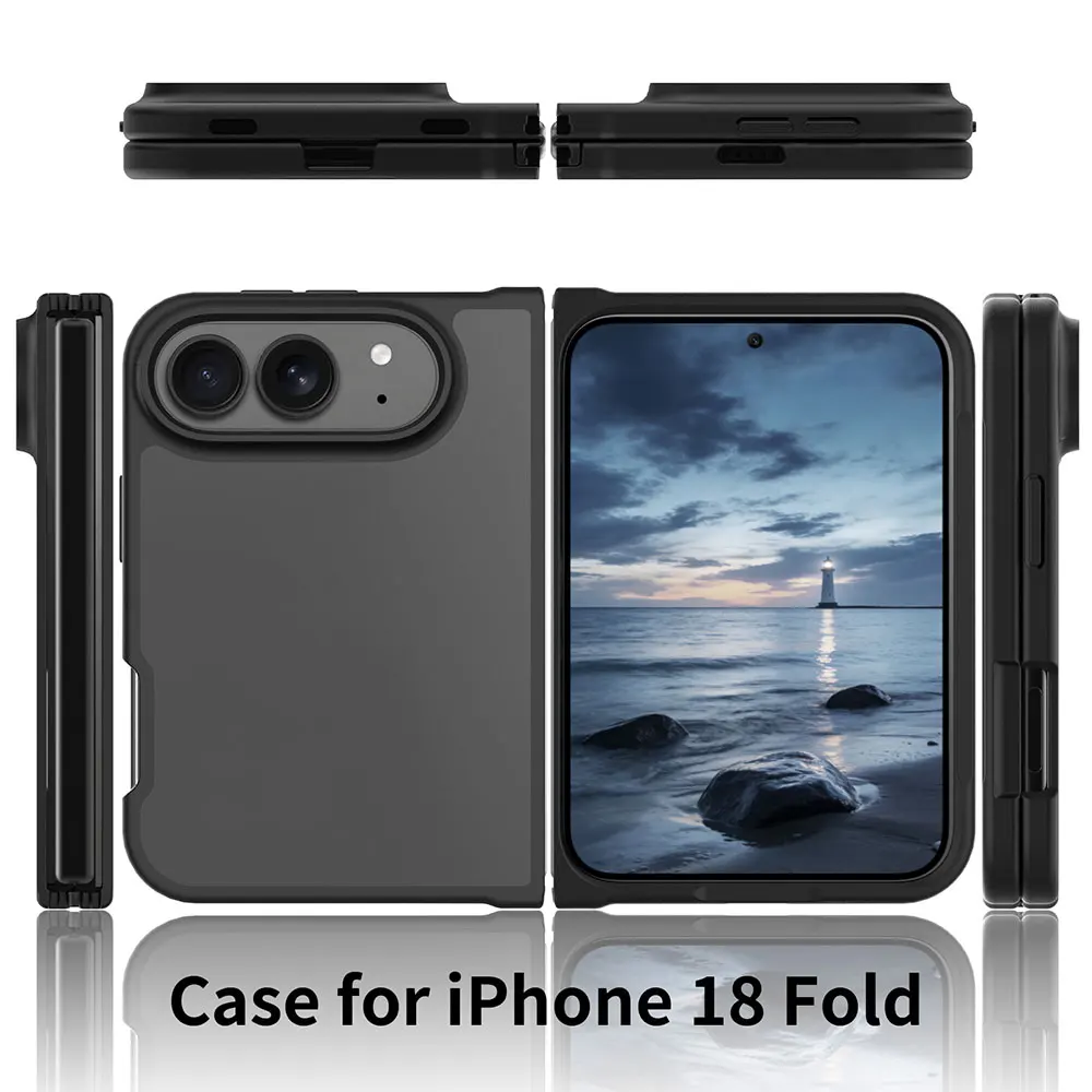 OEM/ODM Silver Shield Skin-Feel Case for iPhone 18 Fold, 2.0mm PC+TPU, Anti-Scratch & Fingerprint, Ultra Slim & Raised Edge