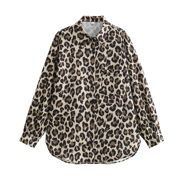 Casual Set 2024 New Fashion Loose Animal Print Shirt Straight Leg Pants Suit Women Two Piece Sets