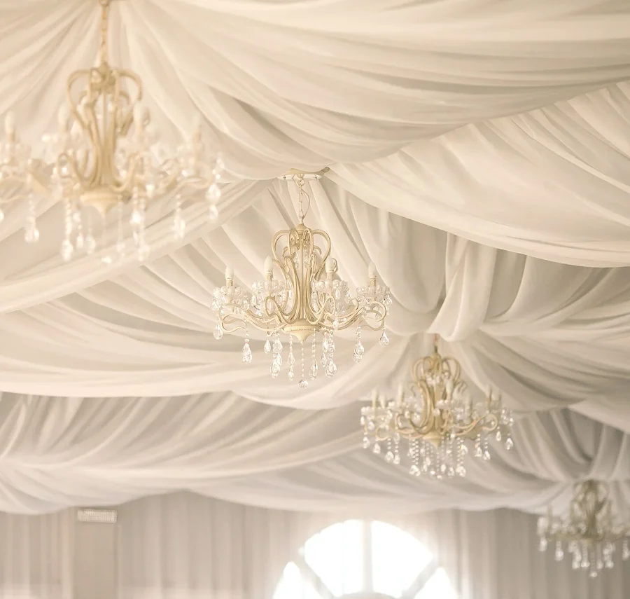 White Ceiling Drapes for Parties 1 Panels 9.3FTx54FT Sheer Fabric for Draping Chiffon Curtain Ceiling Backdrop Wedding Arch
