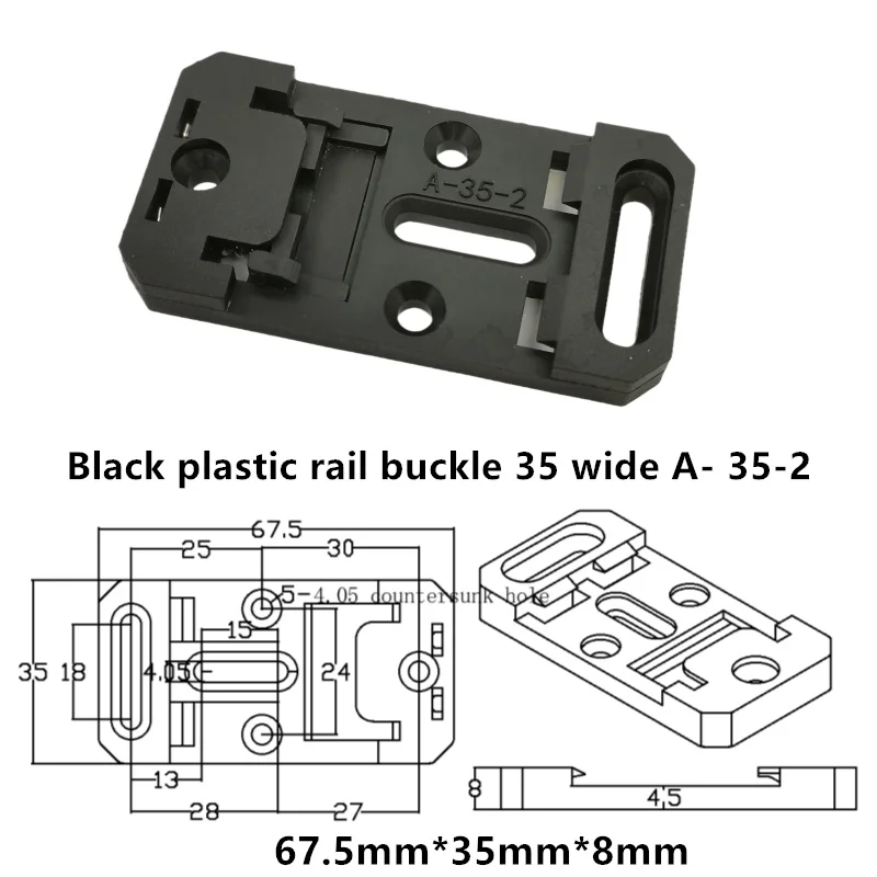 X X Mm Miniature Din Guide Rail Bracket Black Buckle Clamping Clip For Solid State Relay