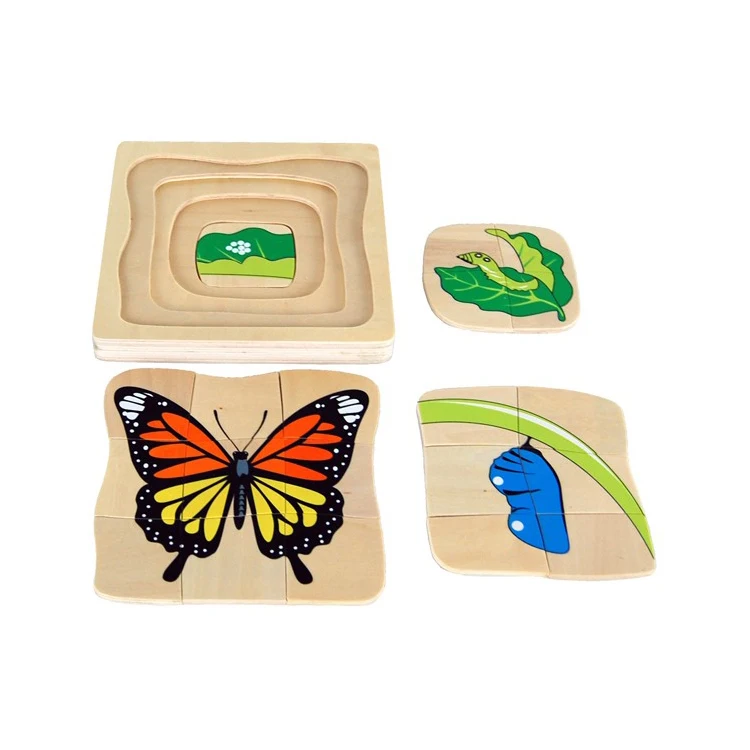 Детский сад Монтессори Развивающие деревянные пять слоев головоломки детские