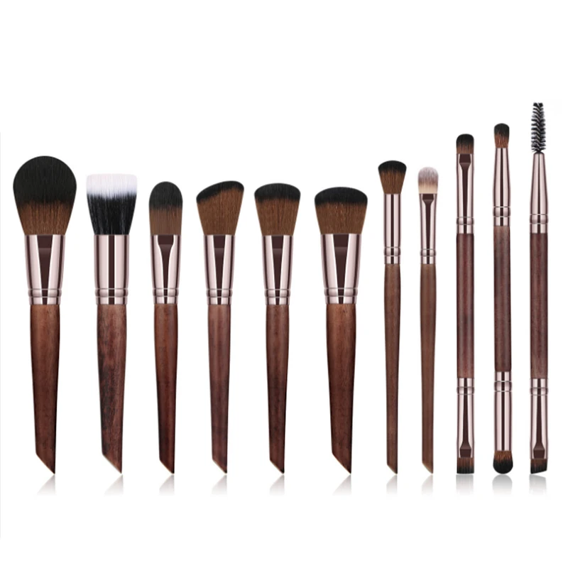 Wood Color SyntheticFoundation Powder Blending Concealer Eye shadows Blush Makeup Brush Set Cosmetic