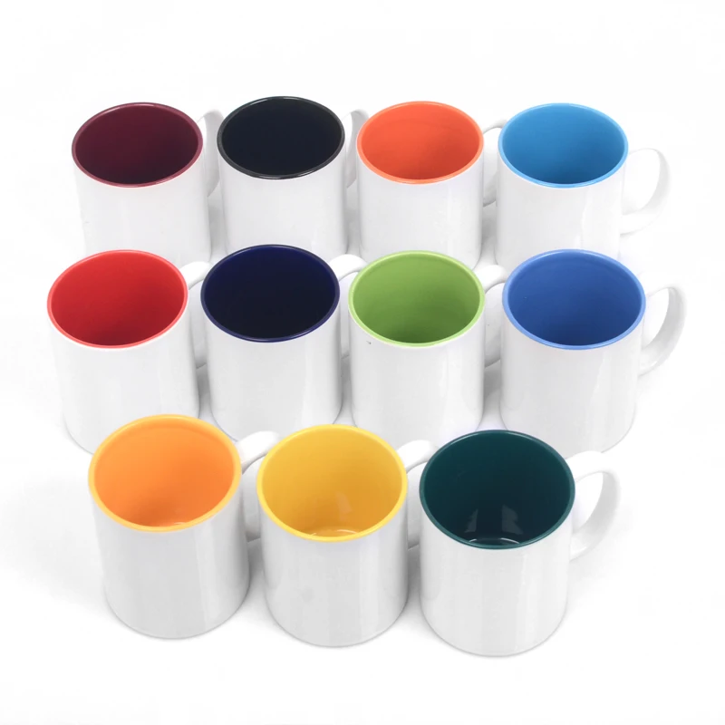 Mecolour 11oz Sublimation Mugs Inner Color Ceramic Coffee Mug with Elegant Designs