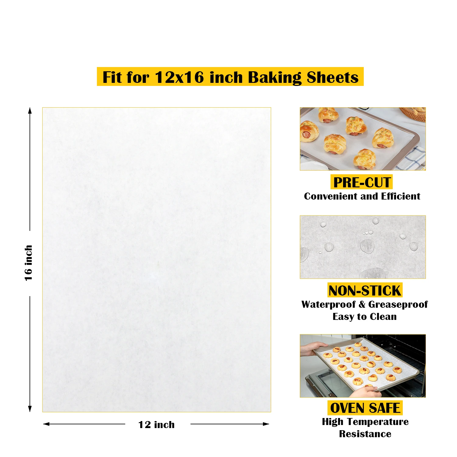 Bleached White 12x16 Inch Silicone Coated Parchment Paper