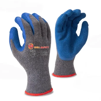SNELL Safety Construction Gloves Grey Blue Latex Coated Work Gloves From China Supplier for Garden Household Work