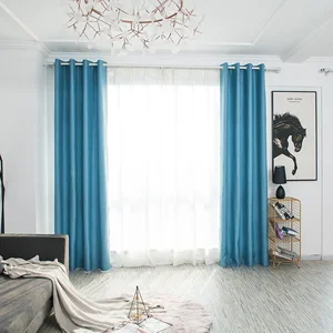 Faux Linen Curtain Blackout Window Plain Blackout Curtain Fabric Blackout Curtain Panels for Living Room