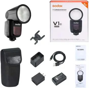 Godox-V1-C Round Head Camera Flash Speedlite  Wireless Flash for Canon 6D 7D 50D 60D 550D 650D 1000D 1DX 580EX II 5D Mark II III product image