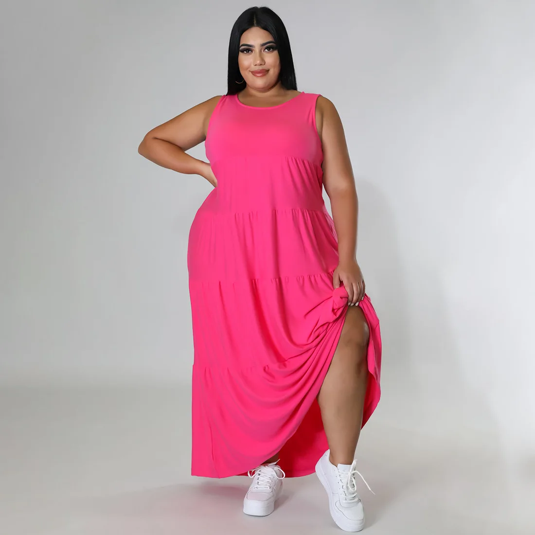 Wholesale Sundress Casual Big Tall Plus Size Elegant Maxi Dresses Women