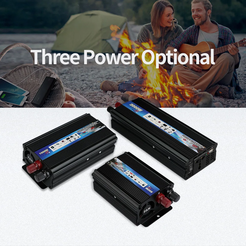 AMSYD Factory Supply Intelligent 500W Inverter Power Supply New USB Socket 12V/24V to 220V Onboard