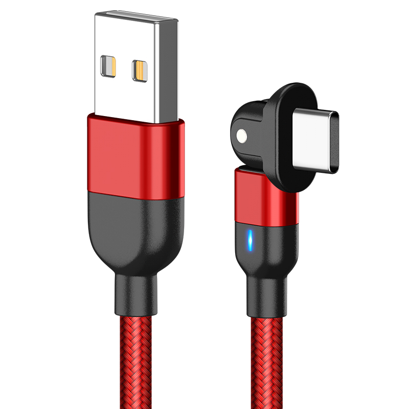 Лидер продаж, высококачественный usb-кабель для быстрой зарядки 3 А, зарядное устройство для iphone, кабель micro, type C, вращающийся usb-кабель 180 L-образной формы